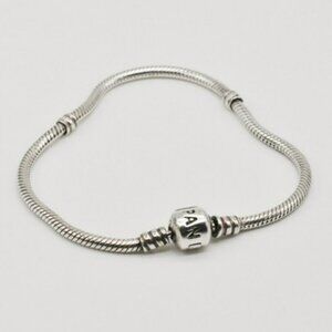 Pandora Silver Barrel Clasp Snake Chain Bracelet-Like New